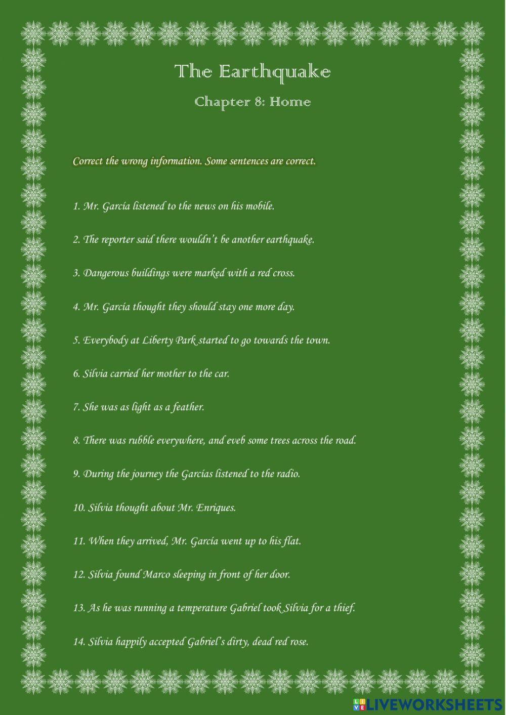 The Earthquake: Chapter 8