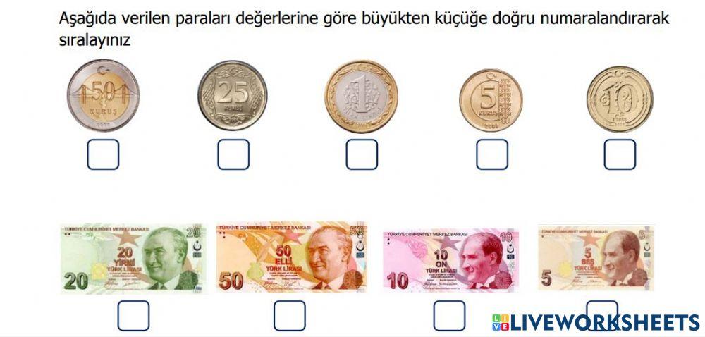 Paralarımızı Sıralayalım