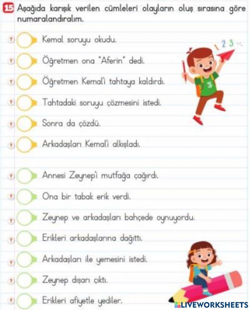 Olayları Sıralayalım