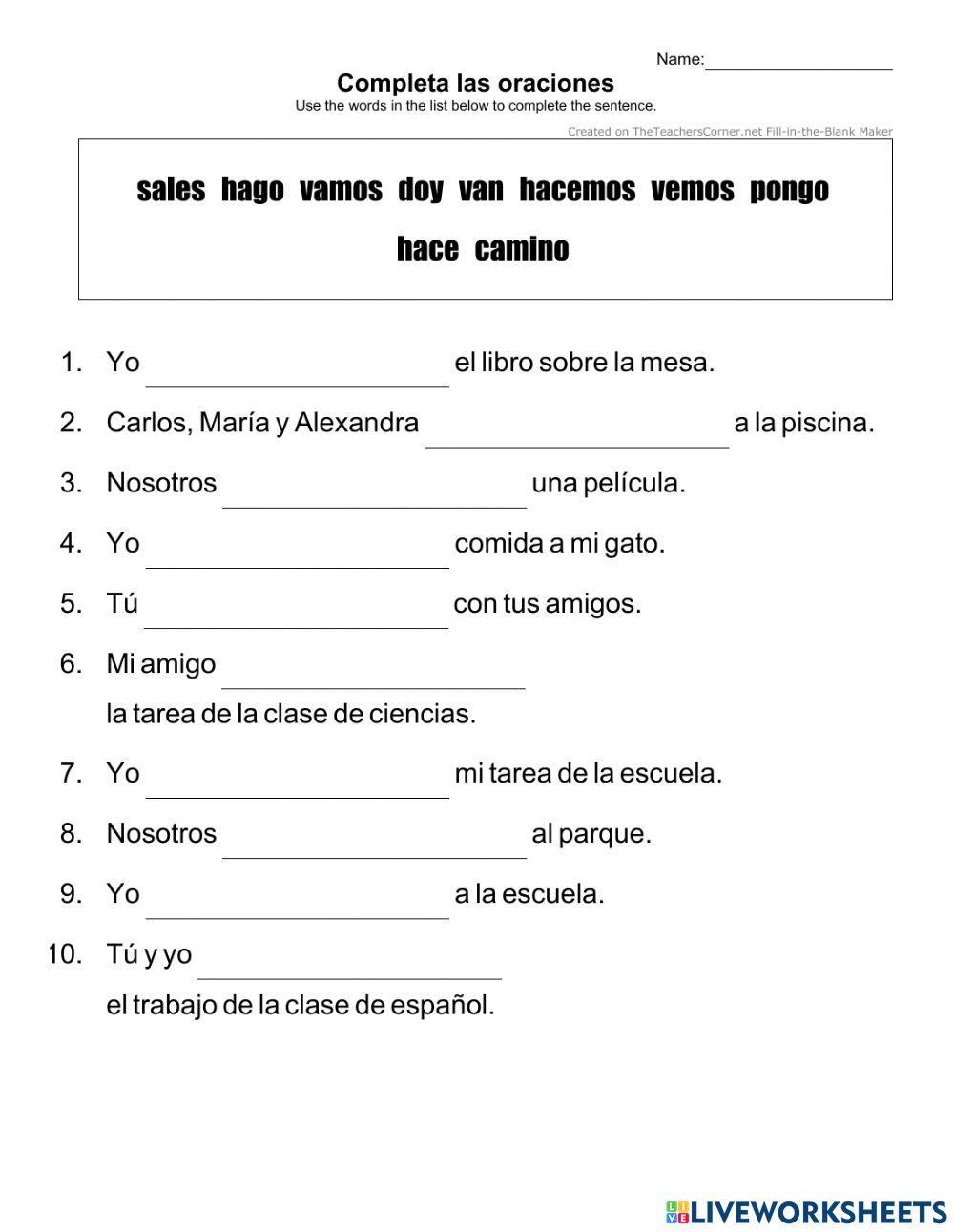 ¿Qué haces durante la semana? verbos irregulares