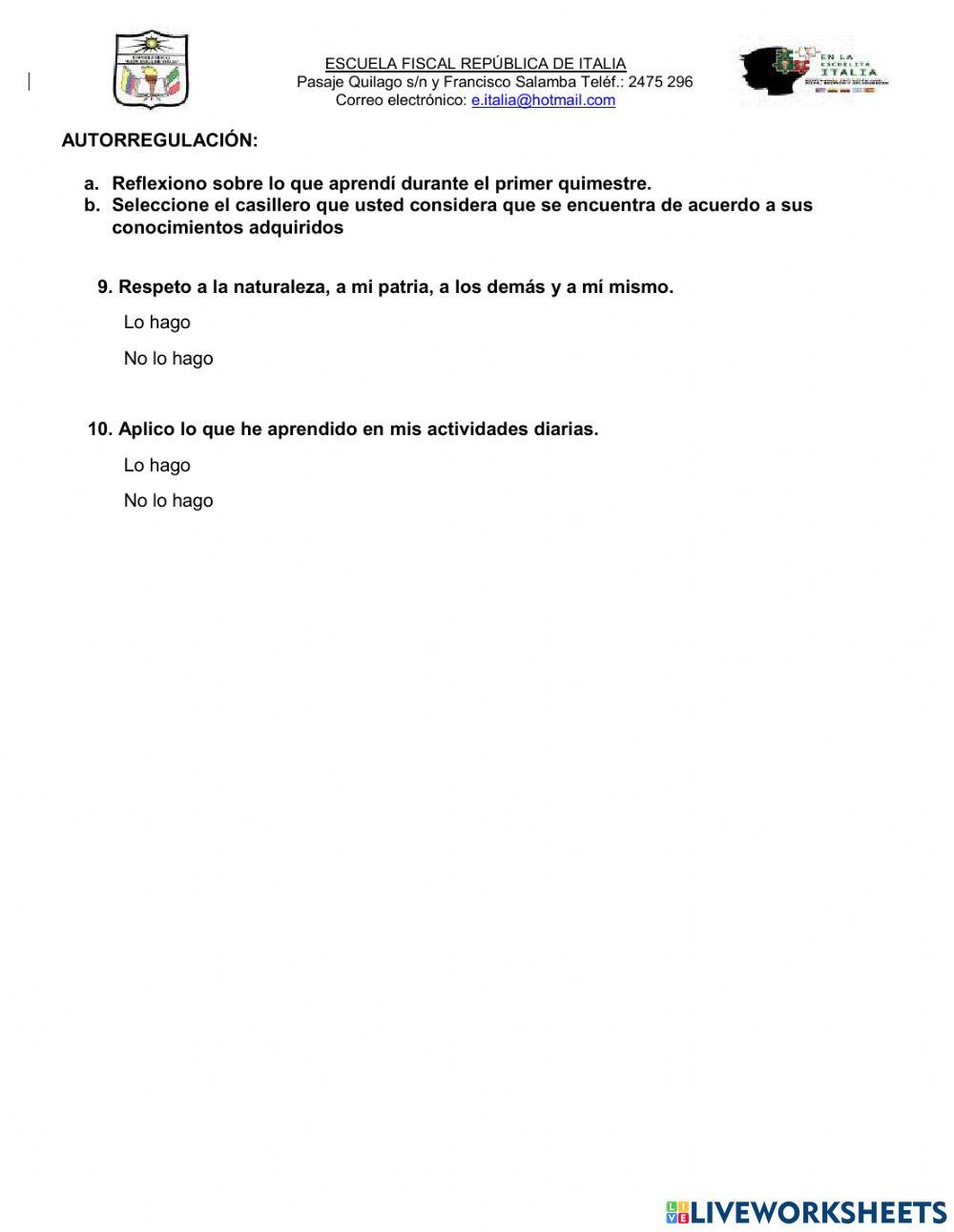 Evaluación de Estudios Sociales.