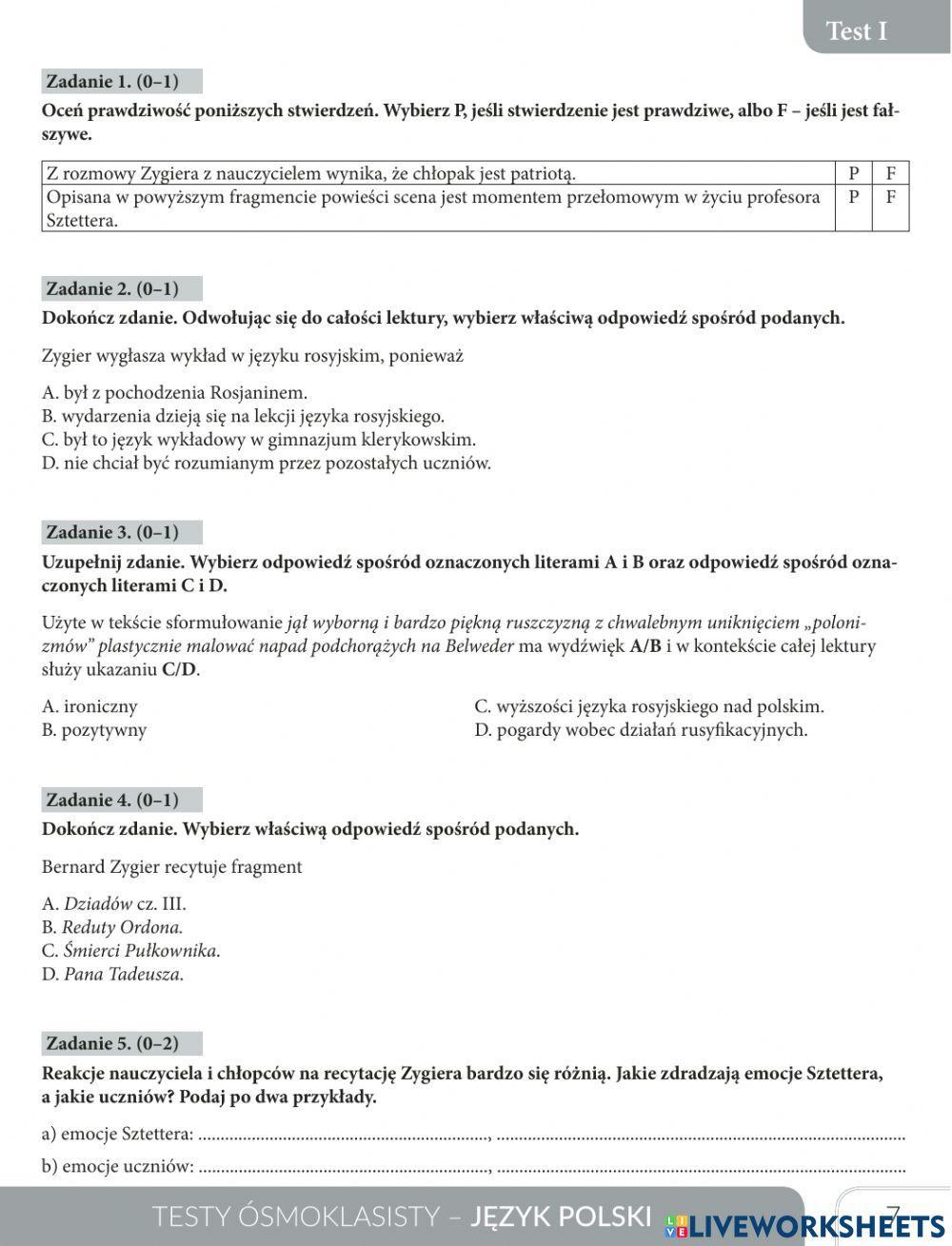 Arkusz ósmoklasisty. Syzyfowe prace