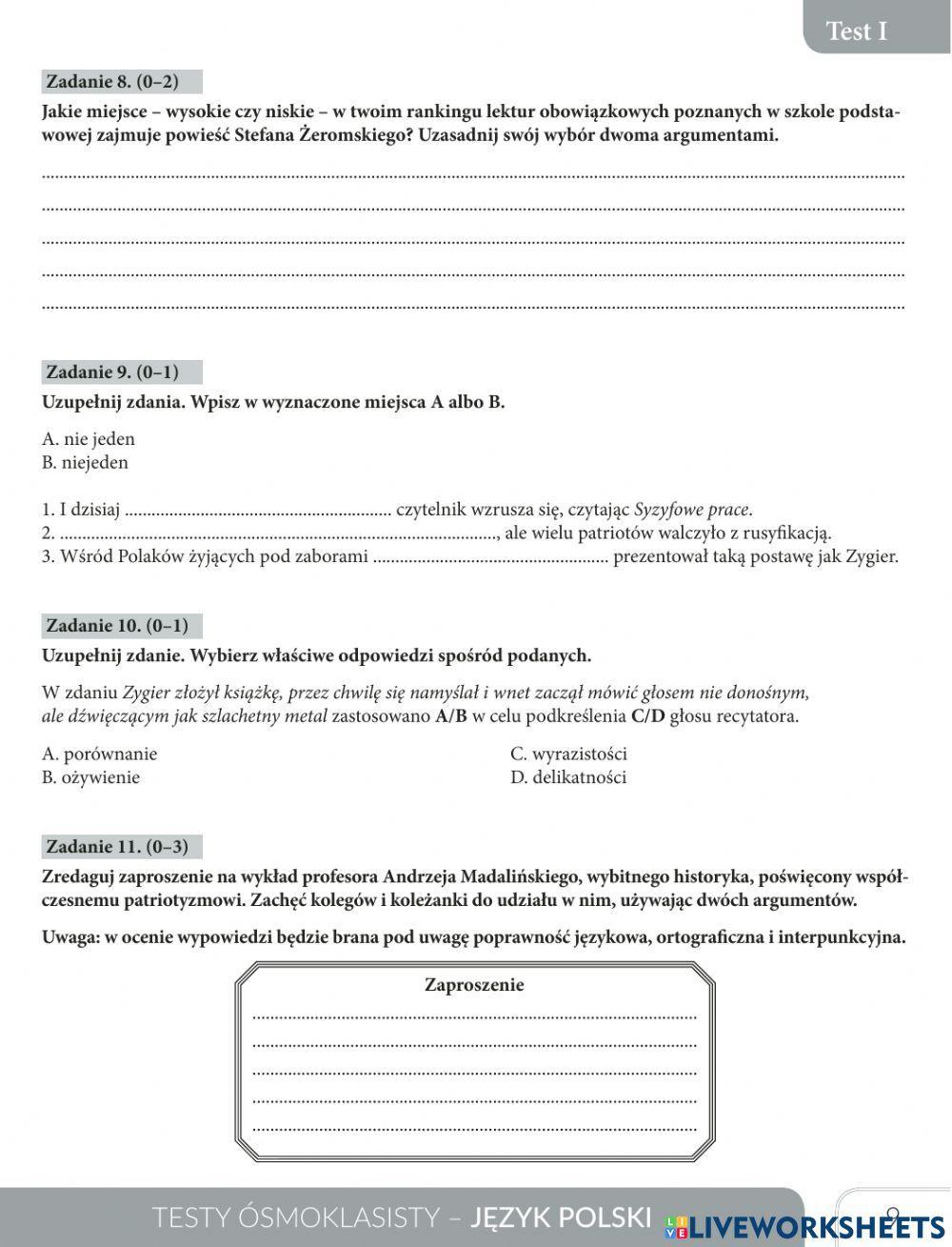 Arkusz ósmoklasisty. Syzyfowe prace