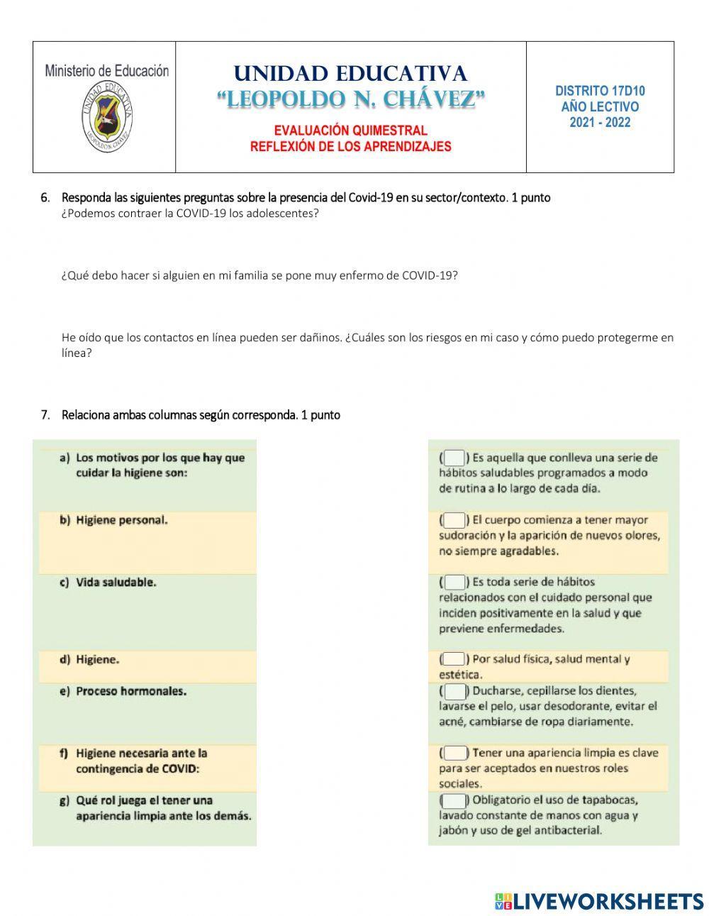 Evacuación de ciencias naturales