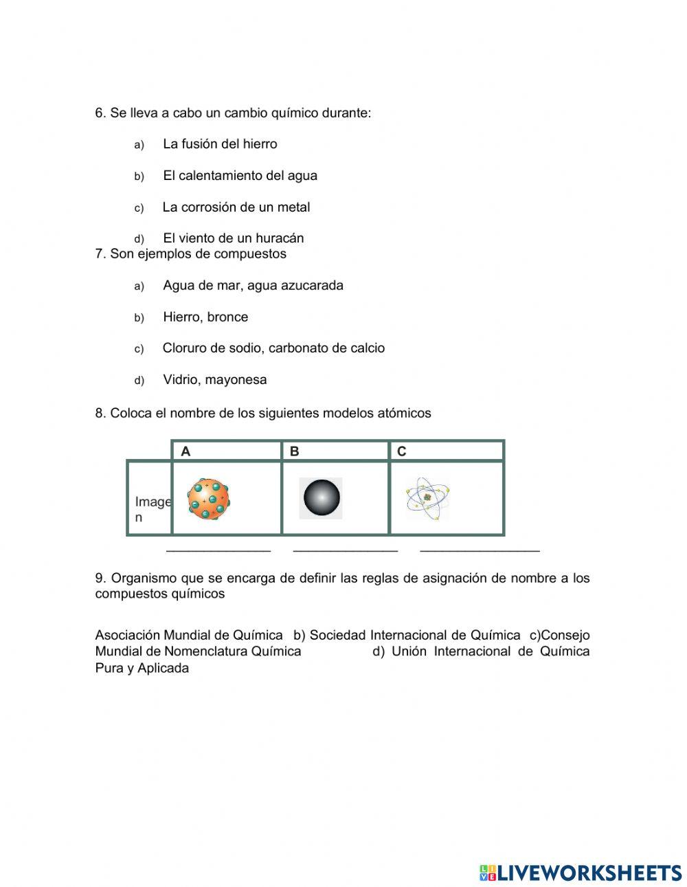 Evaluacion diagnostica quimica 1