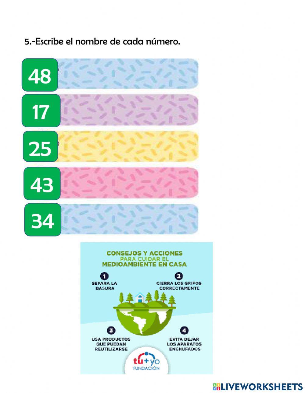 Los númereos hasta el 50