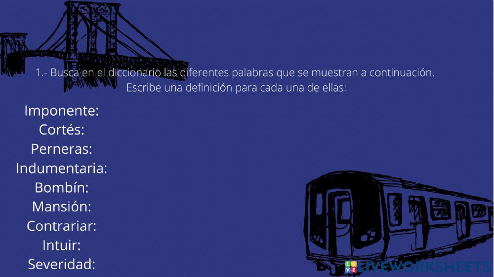 Prohibido leer capítulo 7 Vocabulario tarea 3