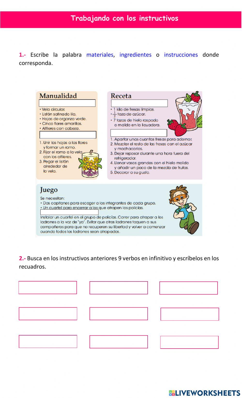 Trabajando con los instructivos