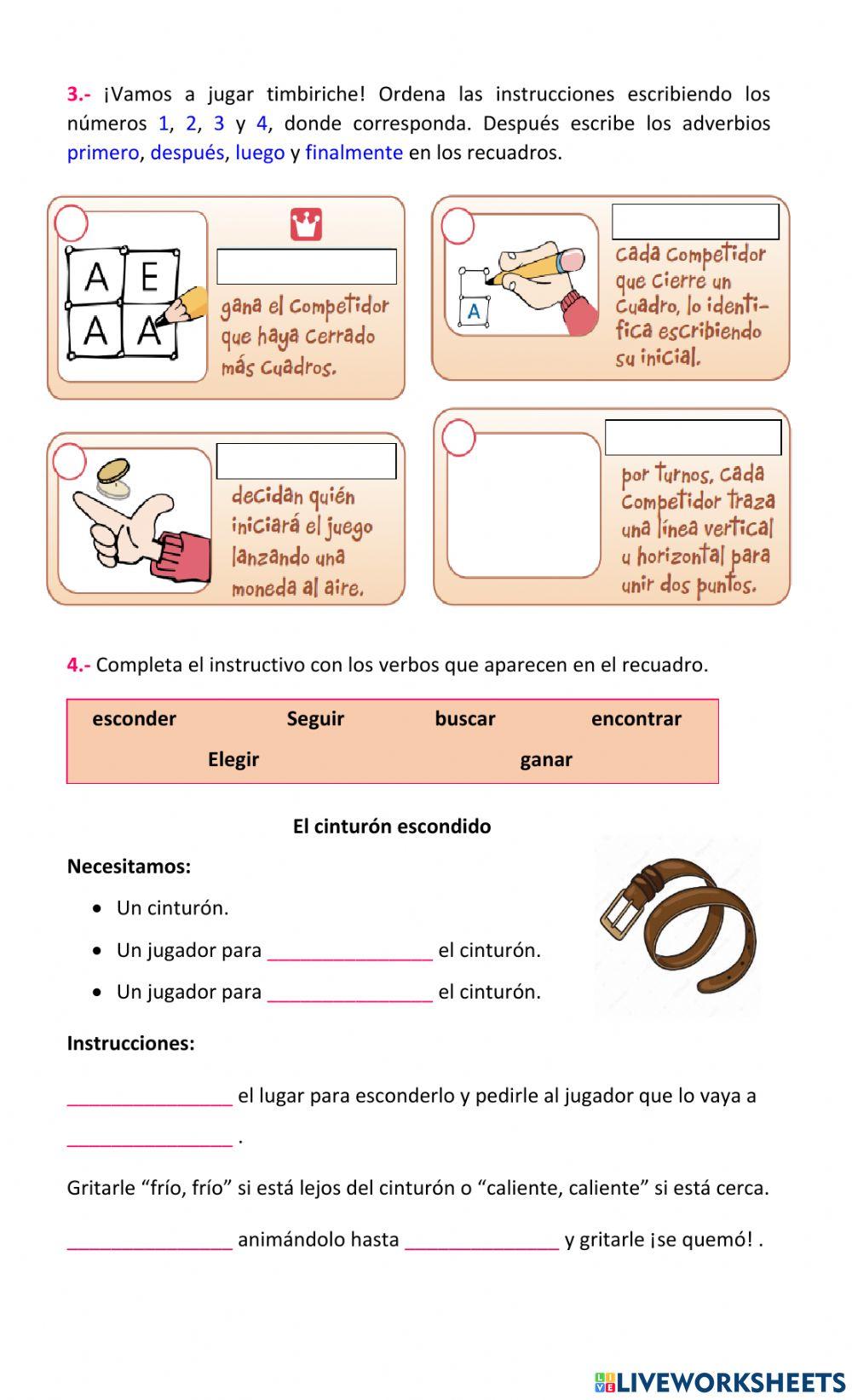 Trabajando con los instructivos