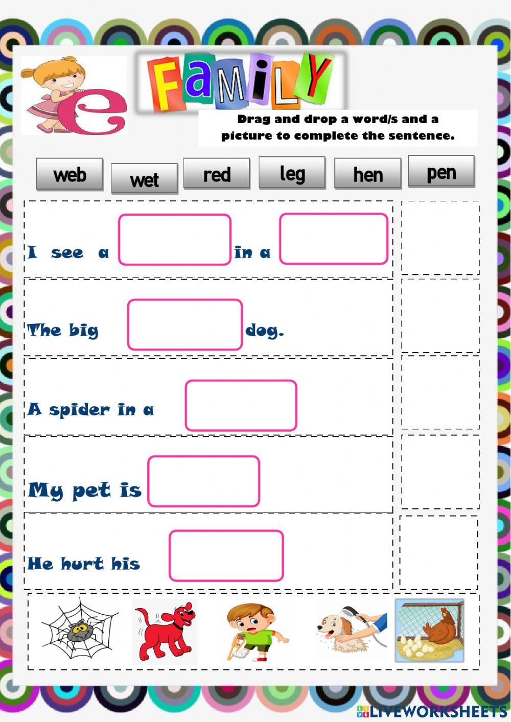 Short 'e' Word Families