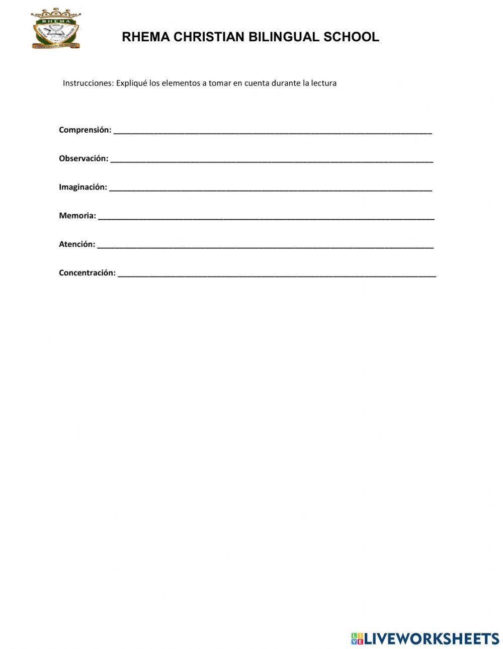 Examen español 5to grado