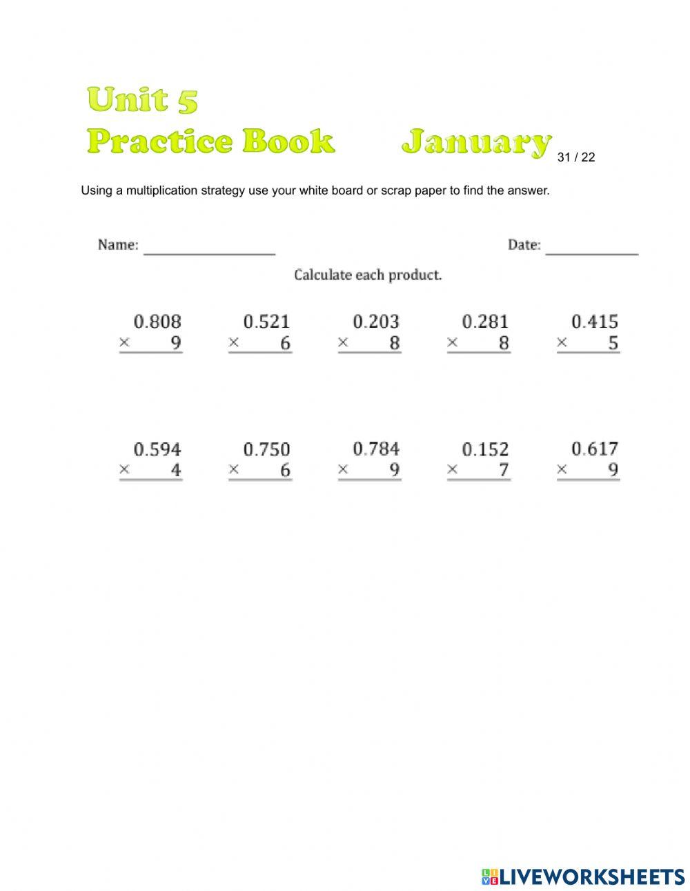Practice Book Station January 31 - 22