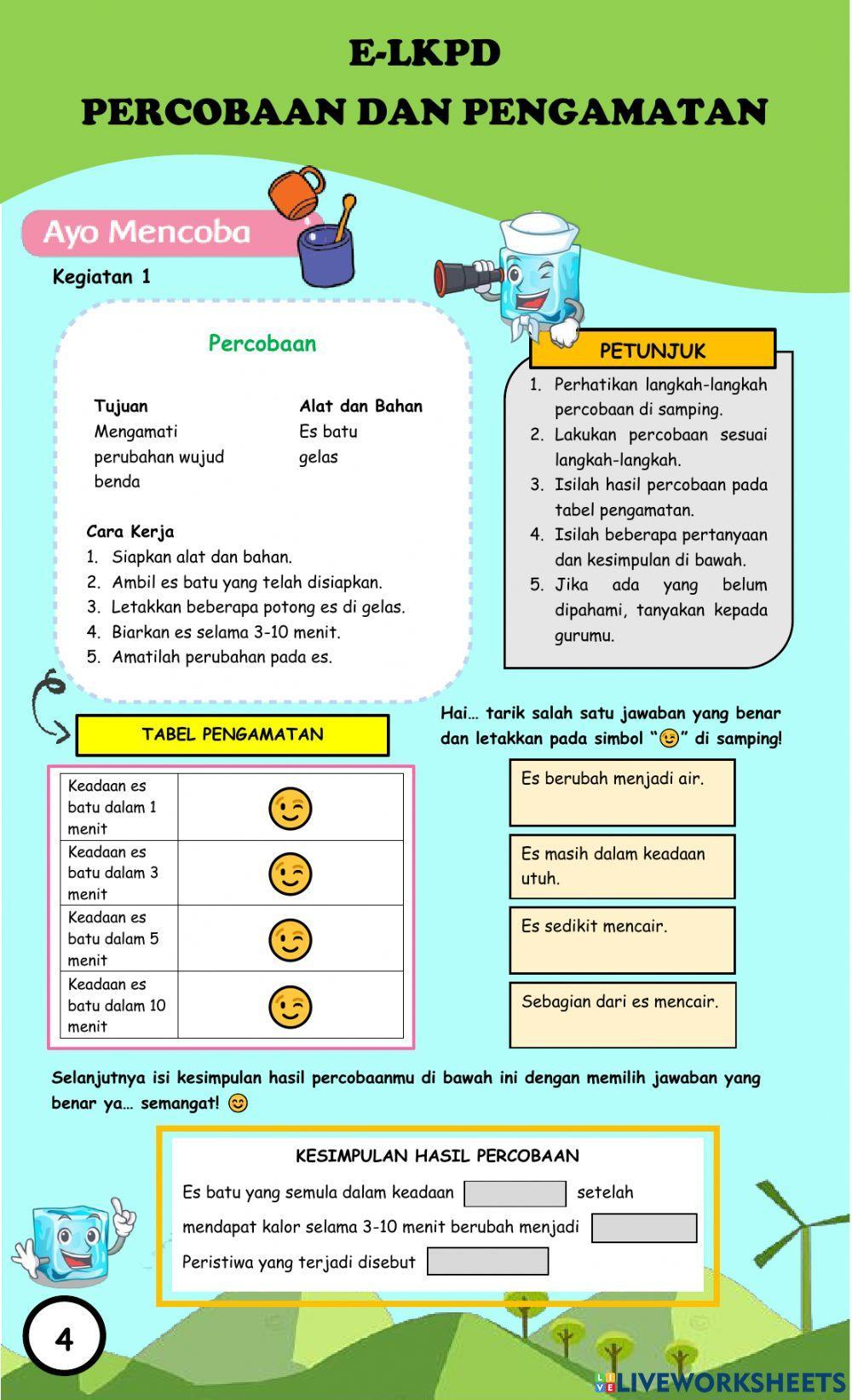 E-LKPD Perubahan Wujud Benda Kelas 5 Sekolah Dasar
