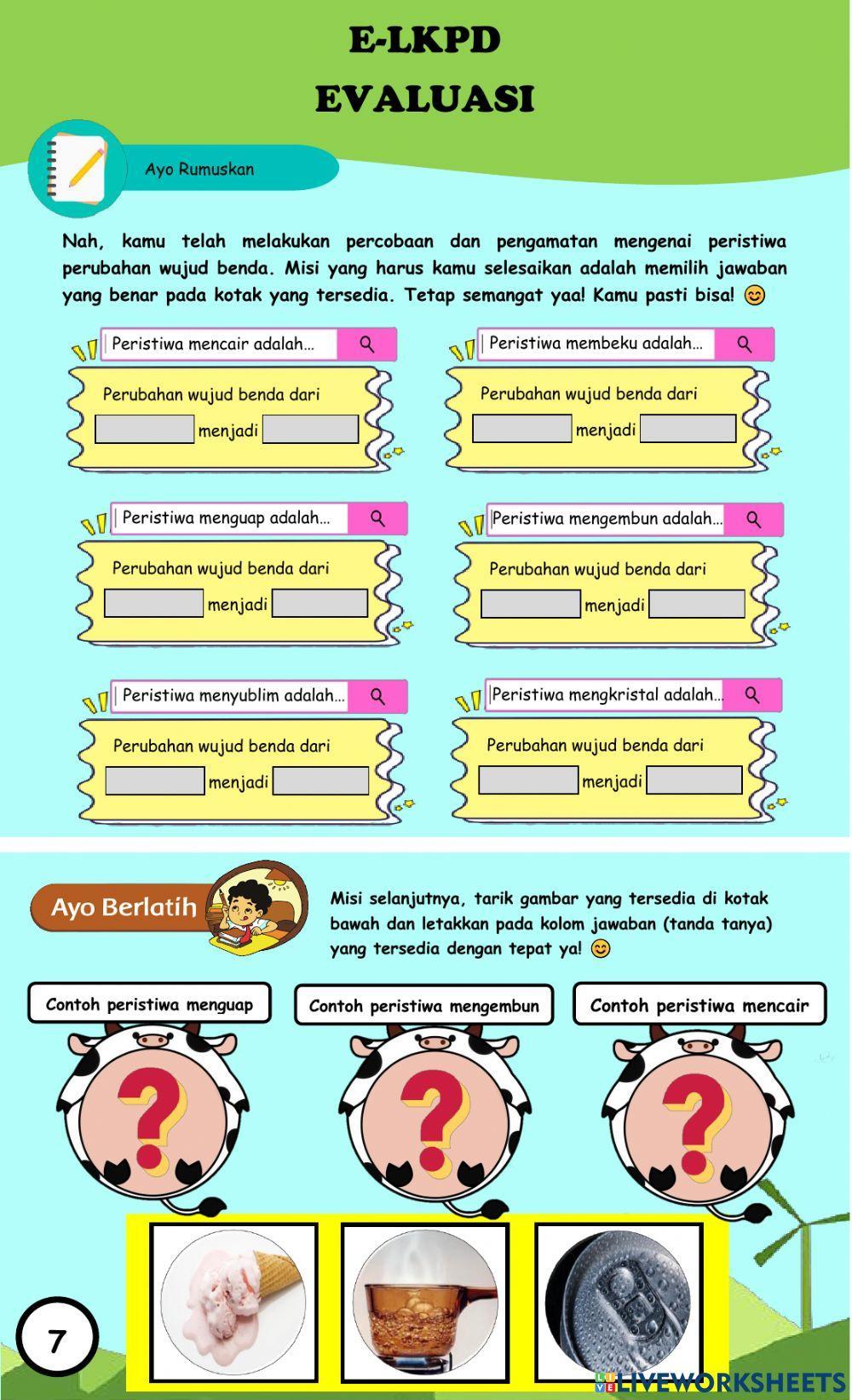 E-LKPD Perubahan Wujud Benda Kelas 5 Sekolah Dasar