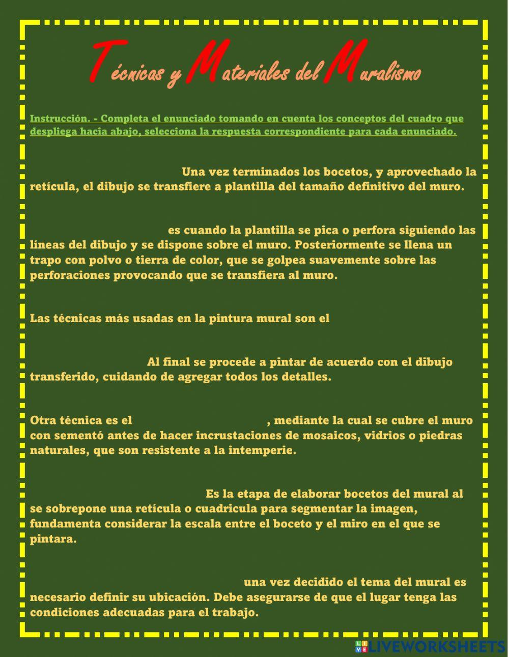 Técnicas y Materiales del muralismo