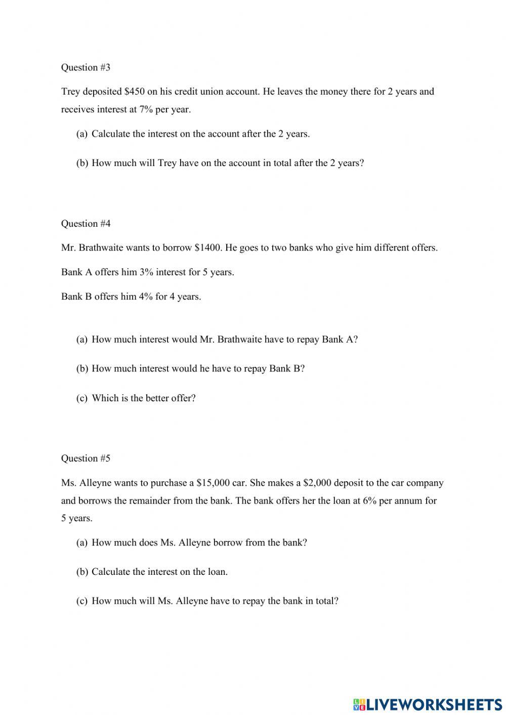 6823631 simple interest cgittens liveworksheets