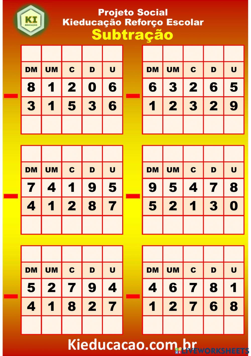Adição 5º Ano - 01