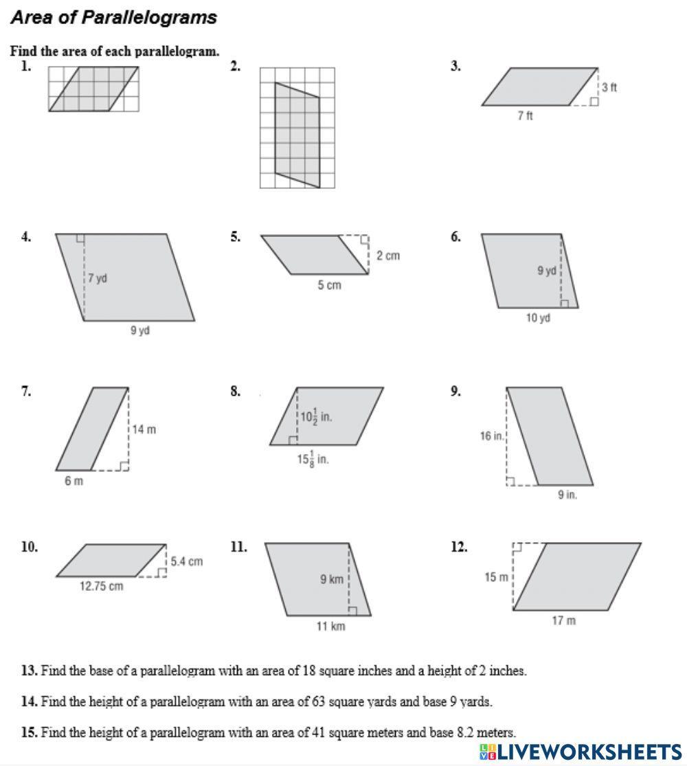 9.1 Area parallelogram
