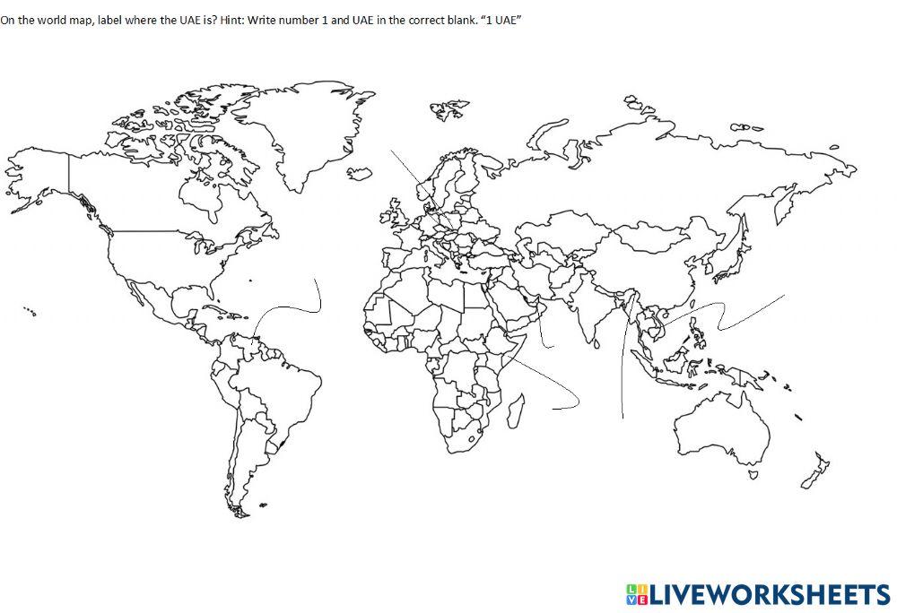 World Map Online Exercise For Live Worksheets 201310708583402449001 
