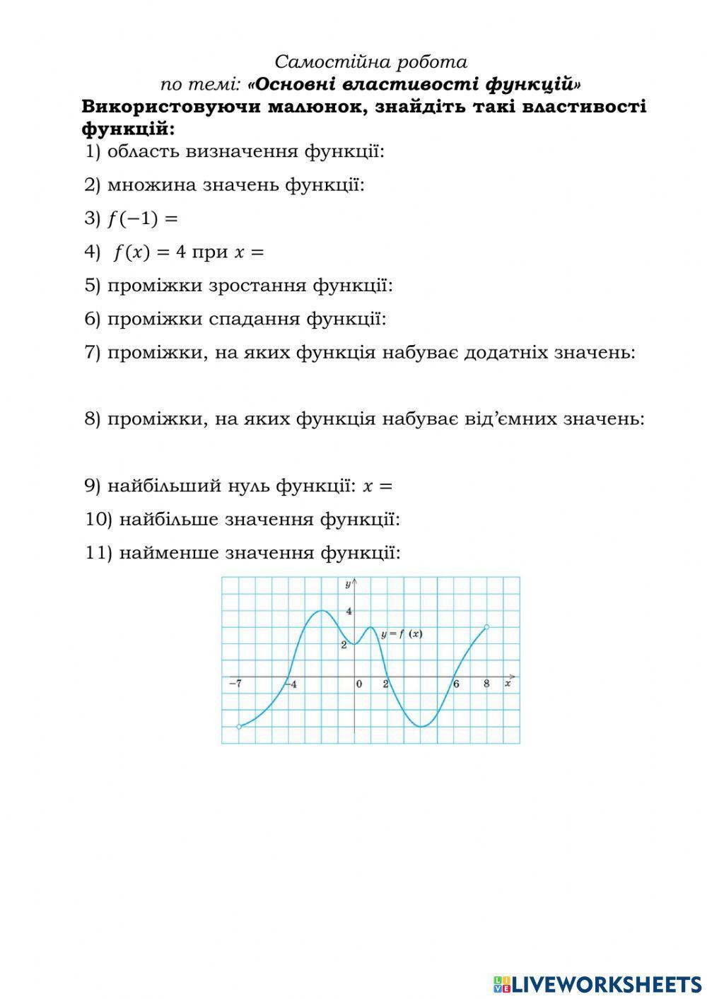 Властивості функції