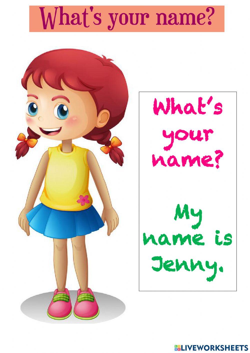 What s your name exercise for pre k year 1 live worksheets