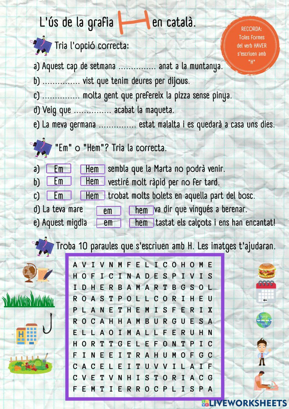 Ús de la H en català