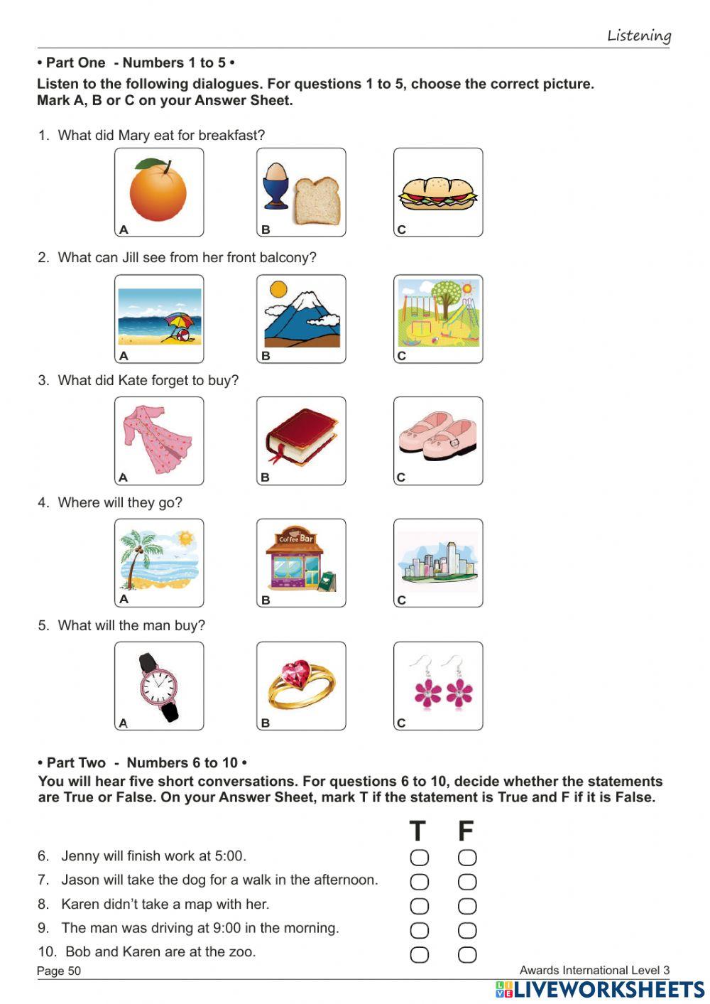 AWARDS LEVEL 3 TEST JUNE 2016