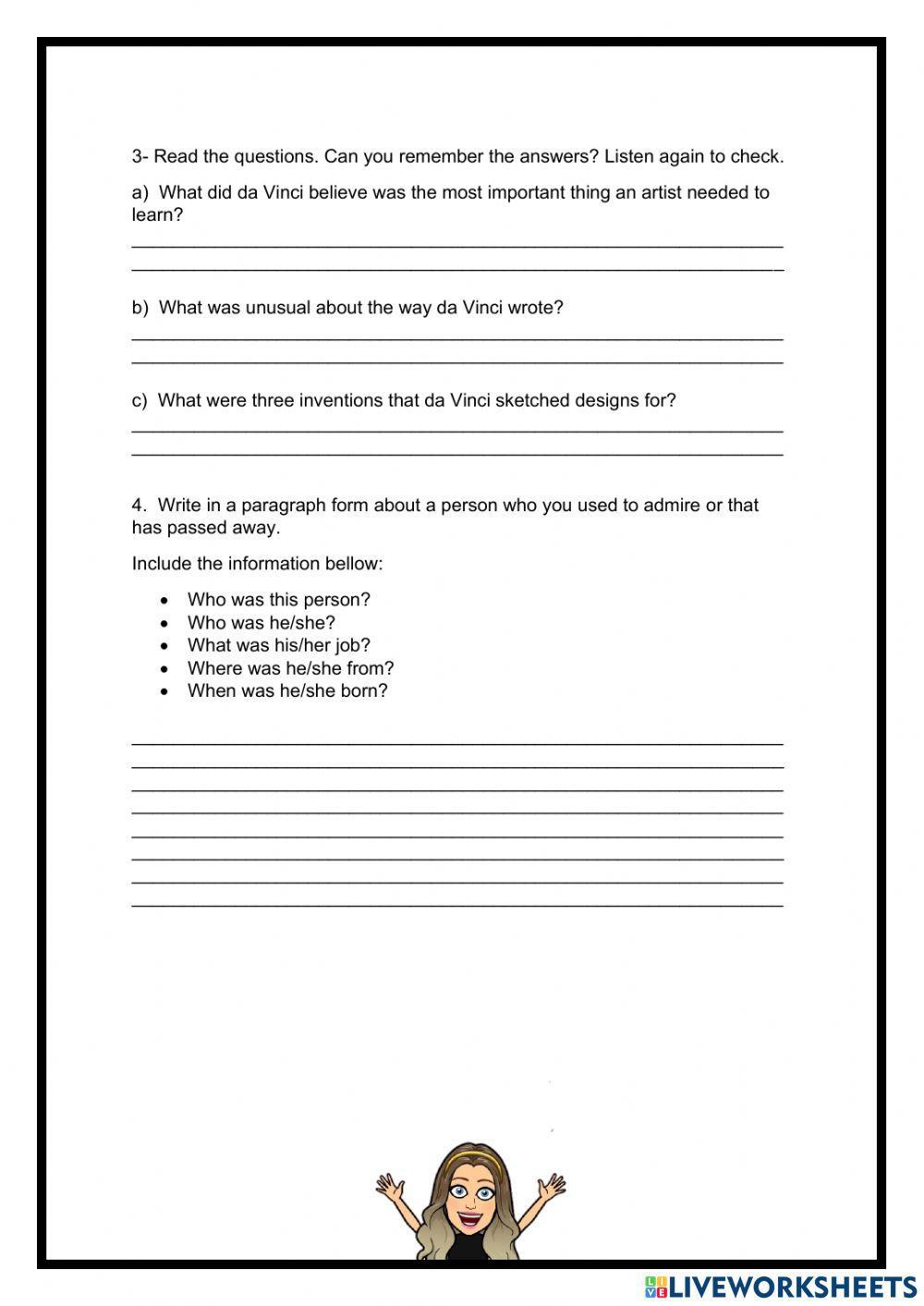 Reading and Listening on Da Vinci's Life