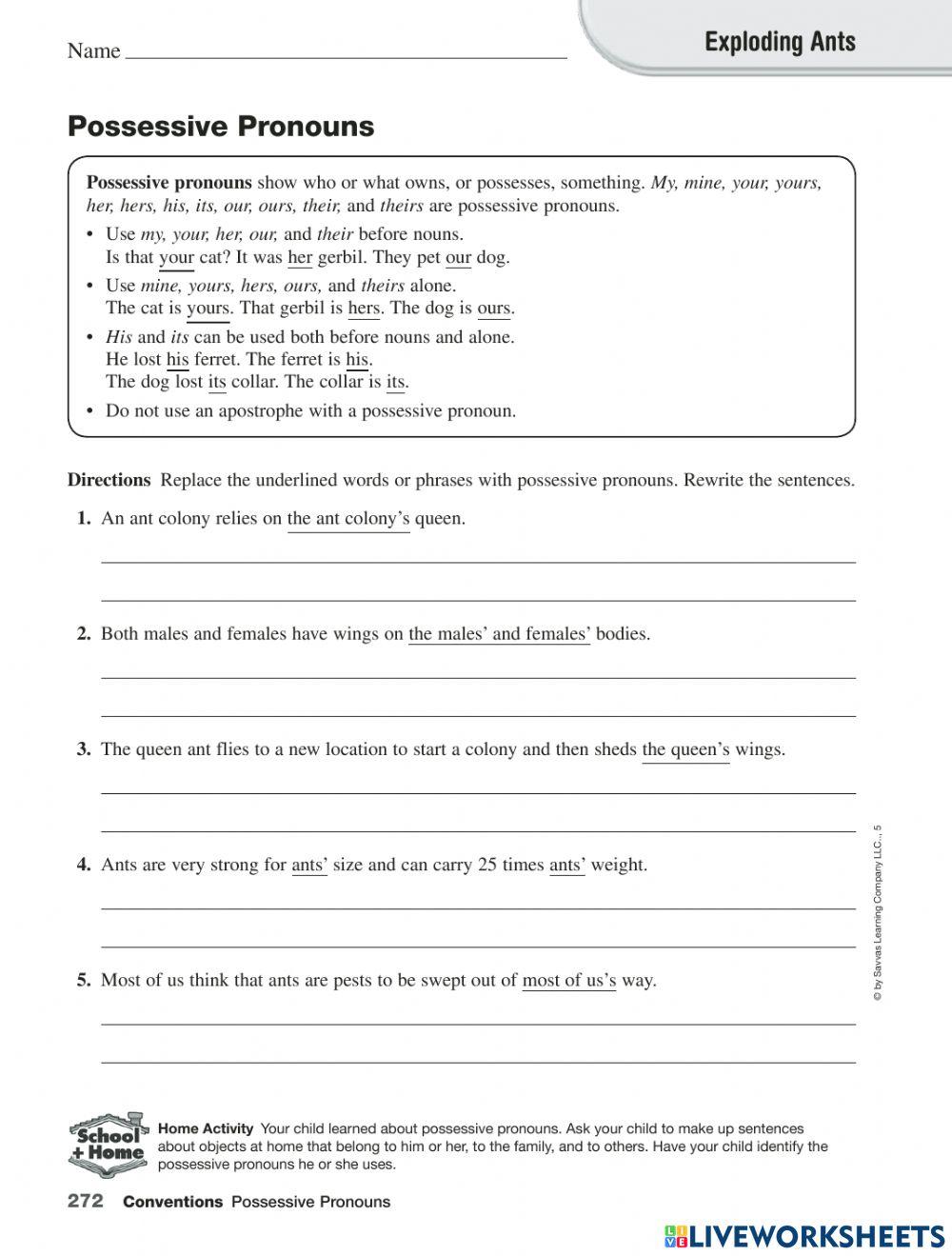 Exploding Ants Worksheets 