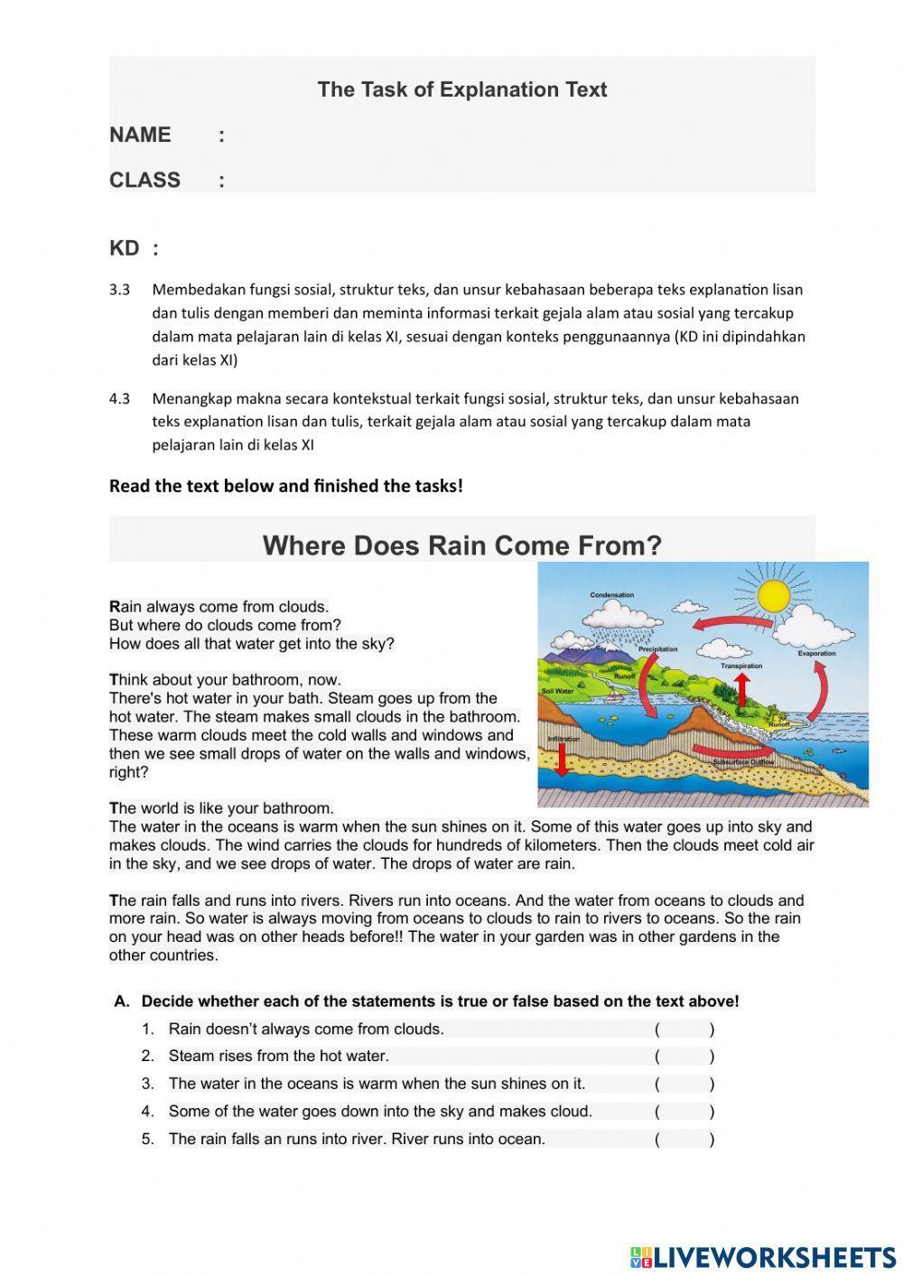 Explanation text | Free Interactive Worksheets | 1840269