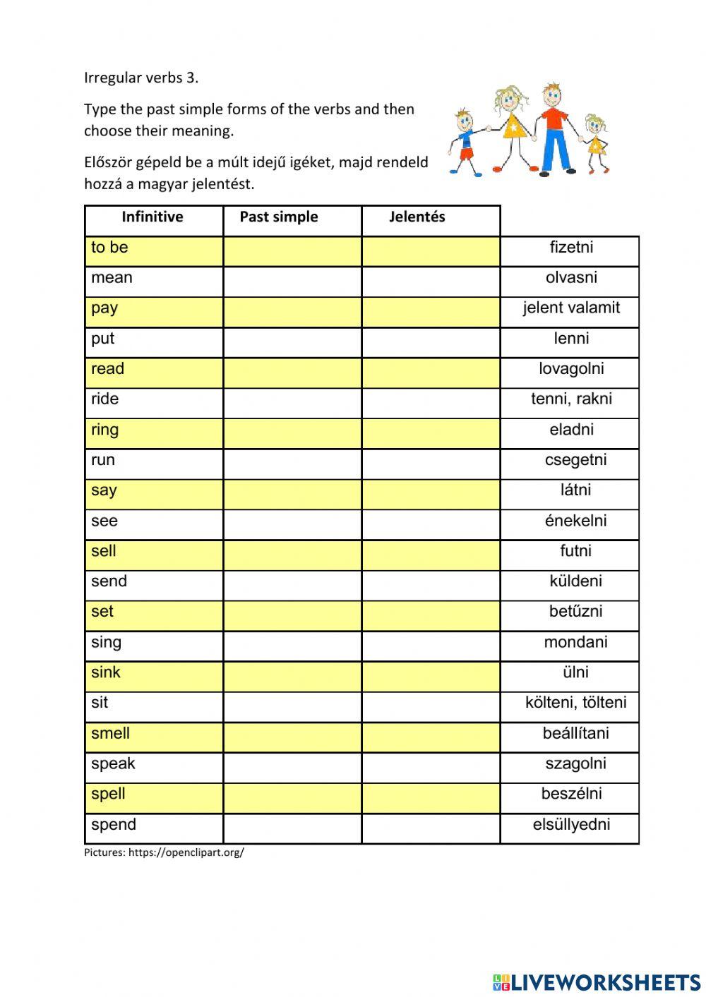 Irregular verbs 3