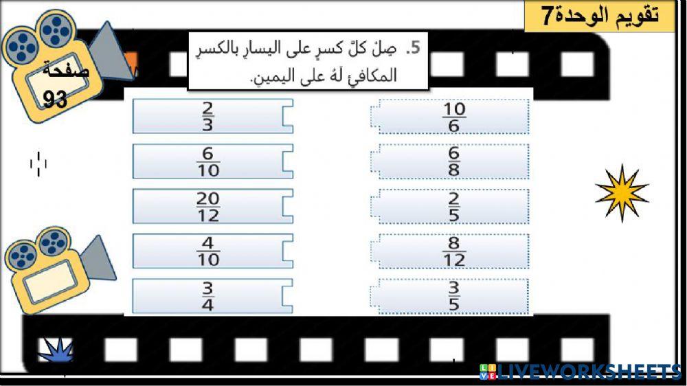 الكسور المتكافئة