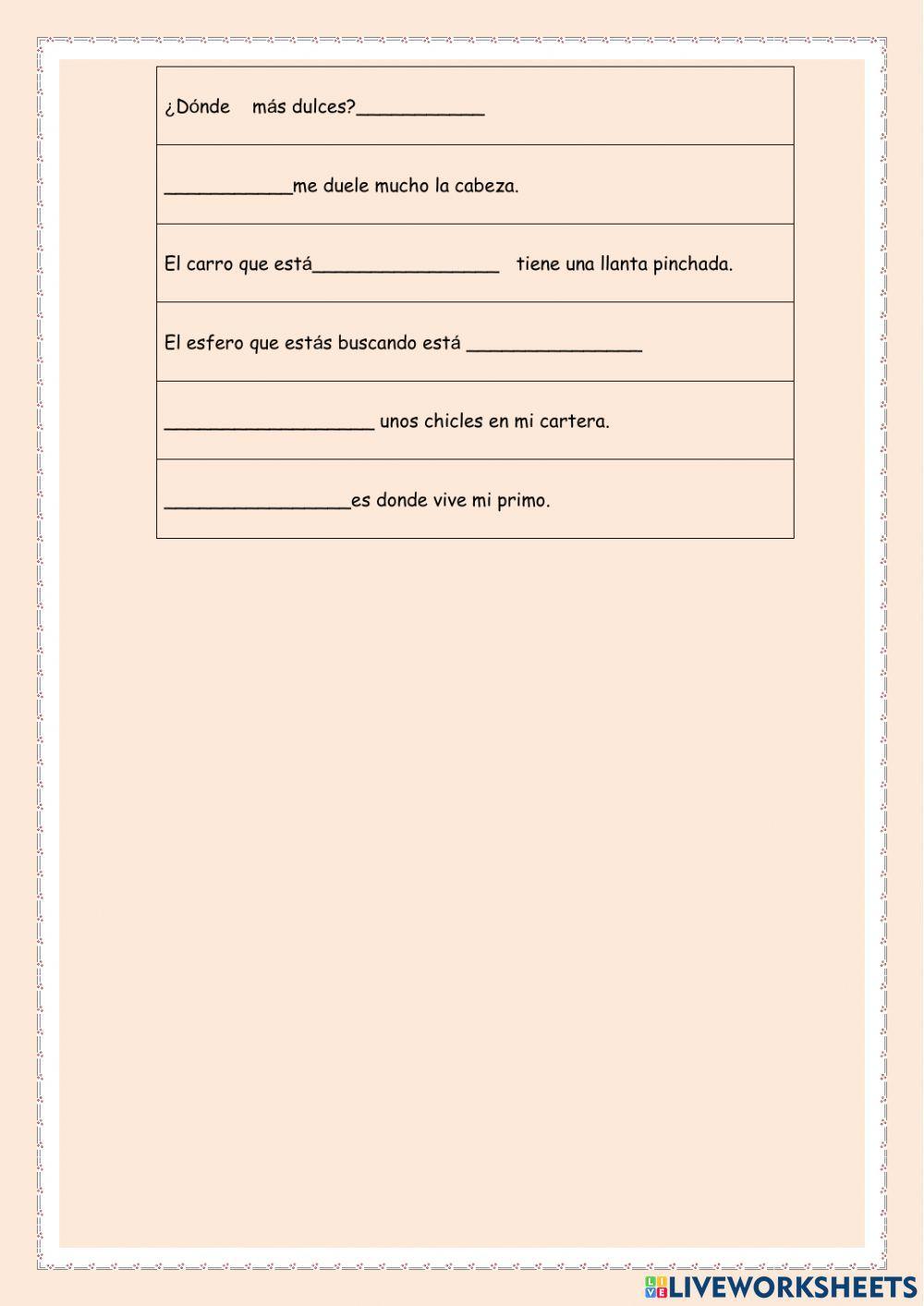 Palabras homofonas hay, ahi, ay