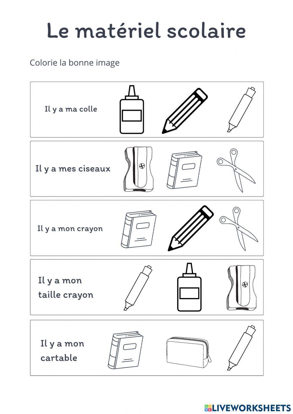 Dans mon cartable il y a