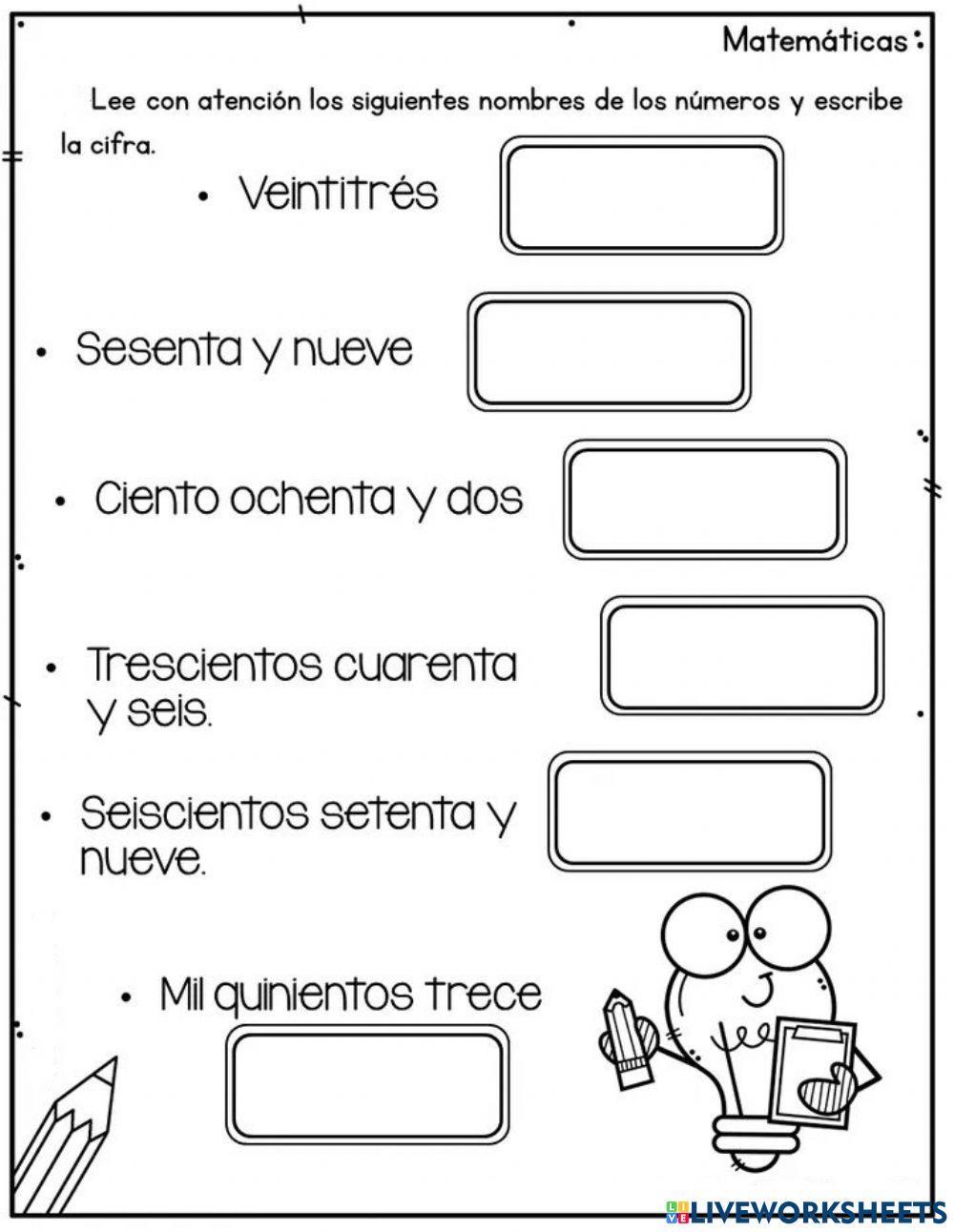 Escritura de numeros