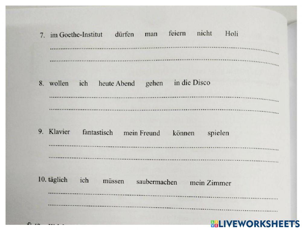 Modalverben - Jumbled words