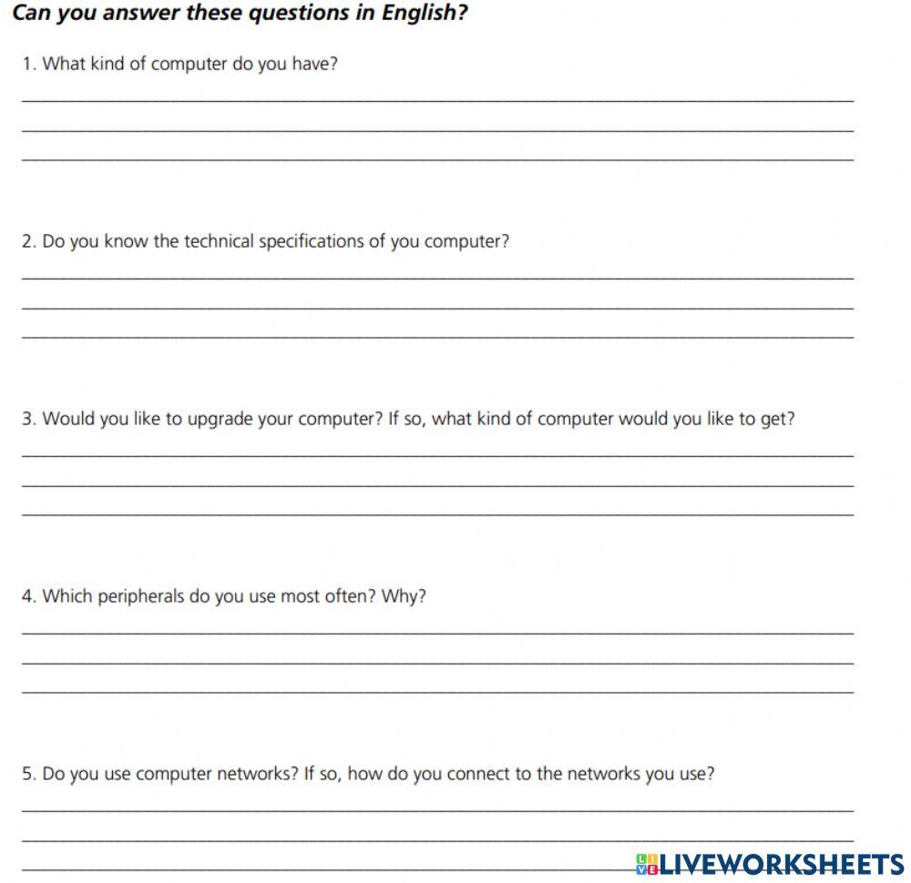 Answer Online Exercise For Live Worksheets Answer Online Exercise For Live Worksheets