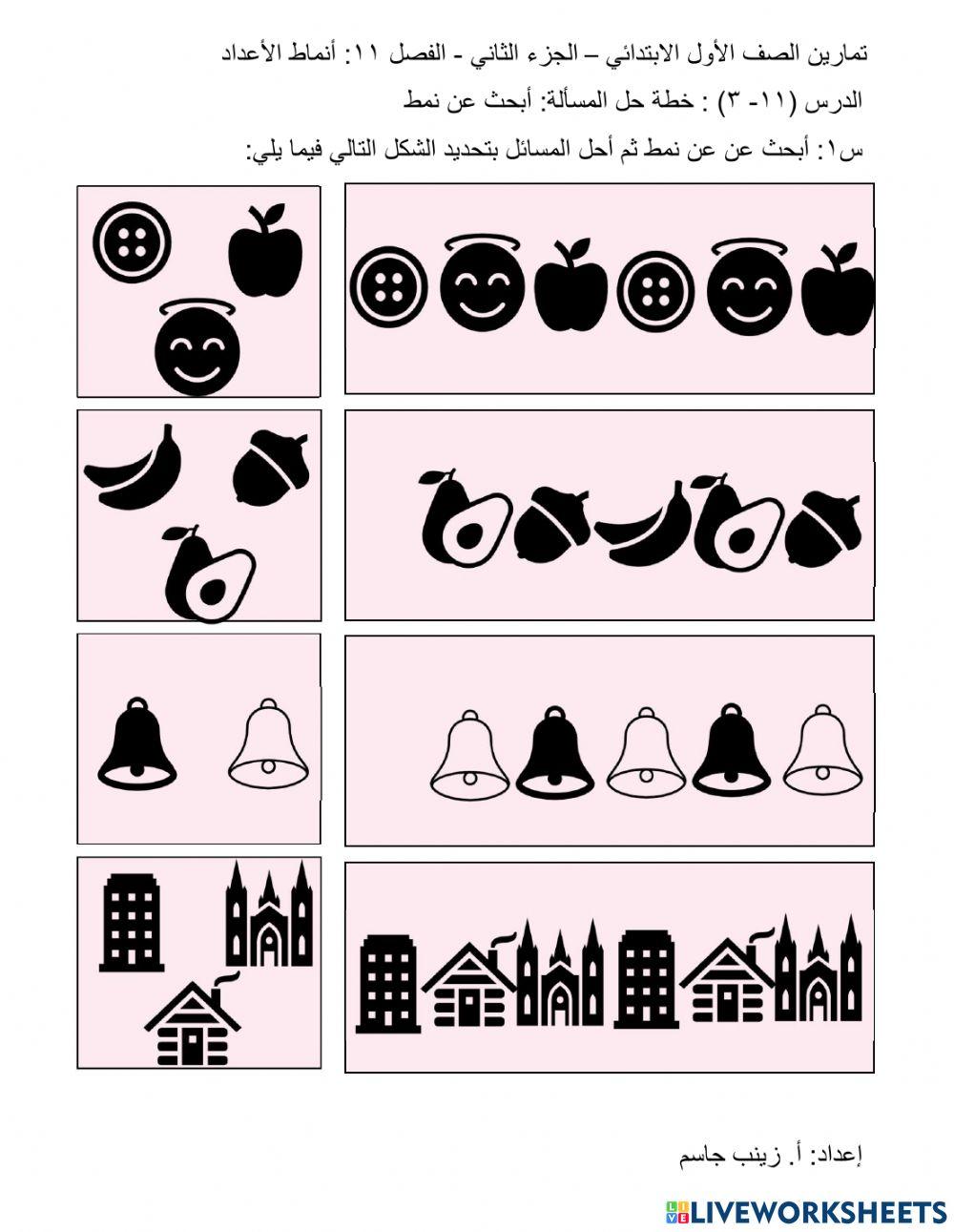 خطة حل المسـألة: أبحث عن نمط