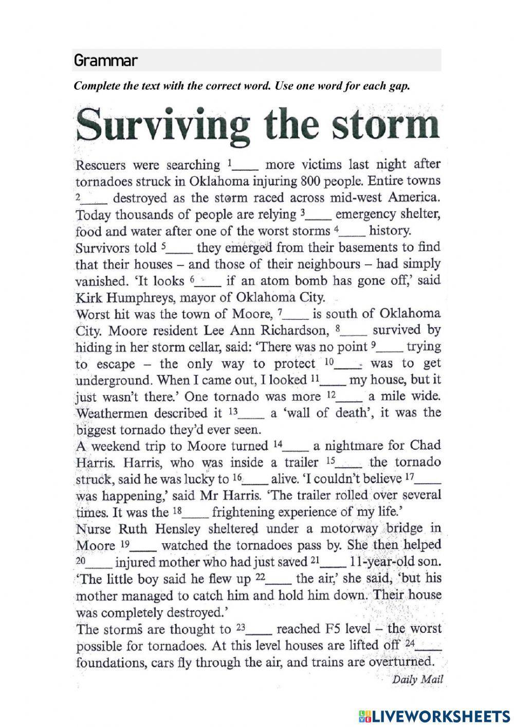 Surviving the Storm (from Daily Mail)
