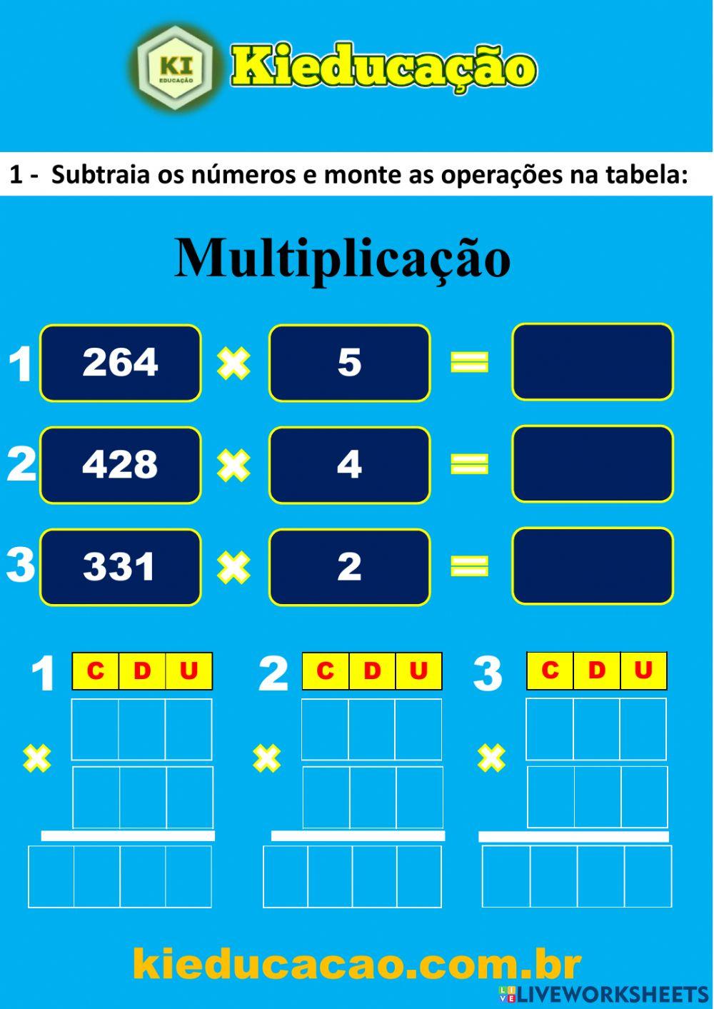 Multiplicação 3º Ano - 01