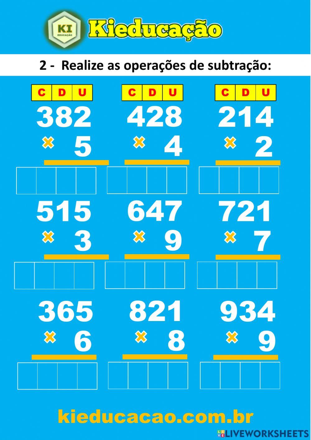 Multiplicação 3º Ano - 01