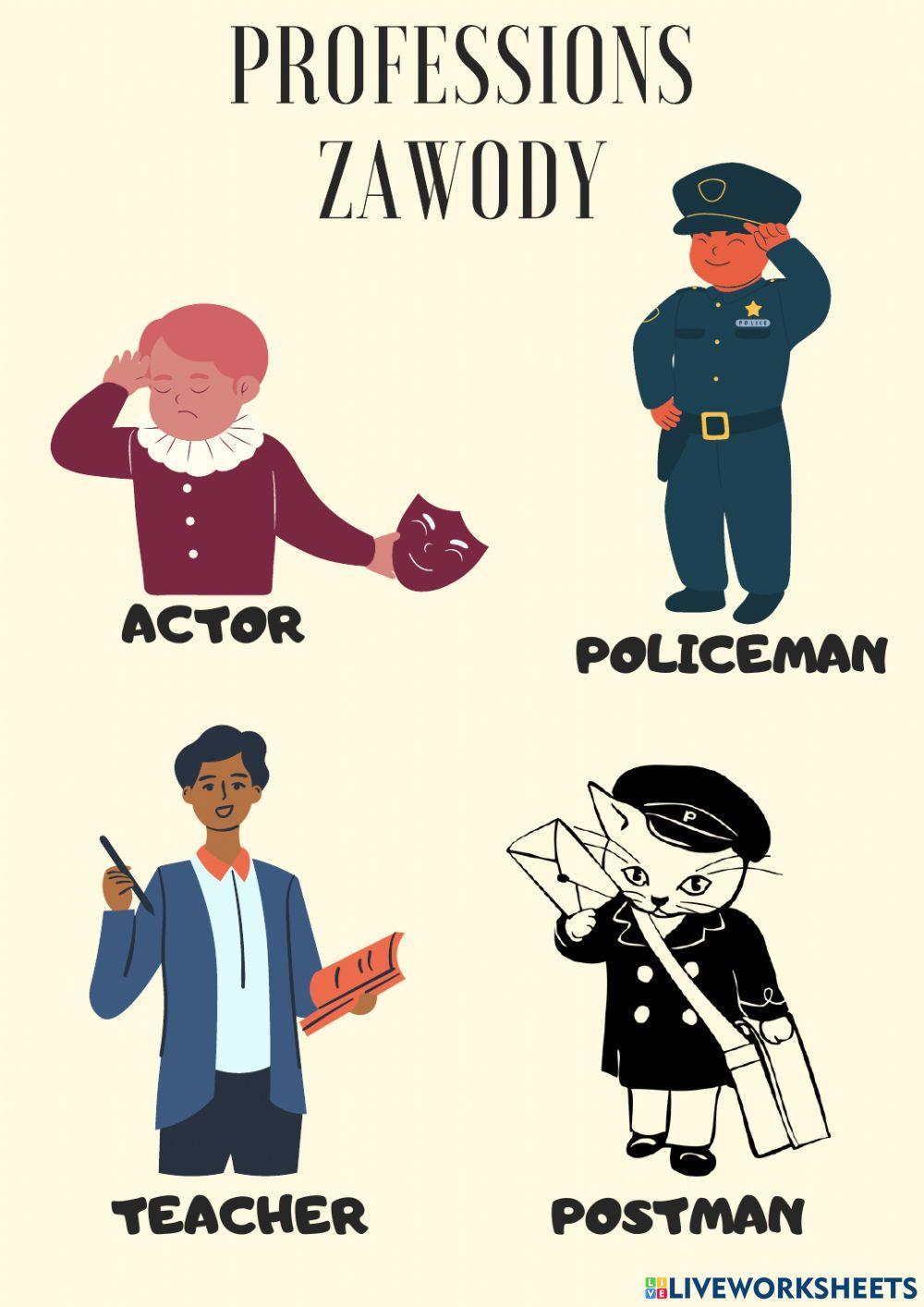 Professions- Zawody - Słownik - Dictionary
