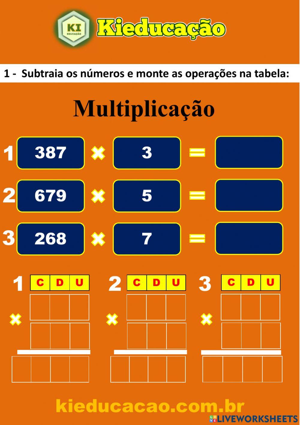 Multiplicação 3º Ano - 02