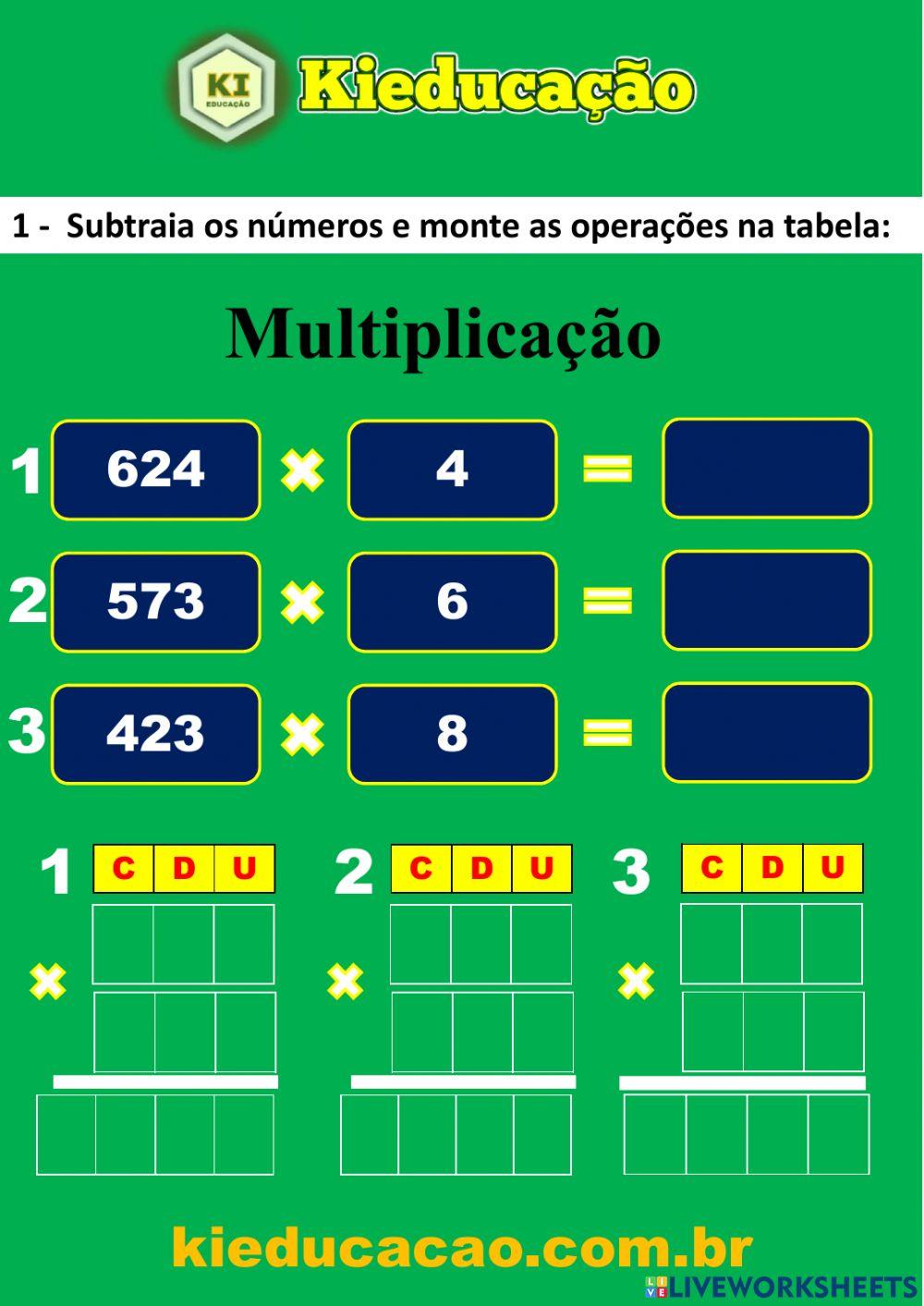 Multiplicação 3º Ano - 03