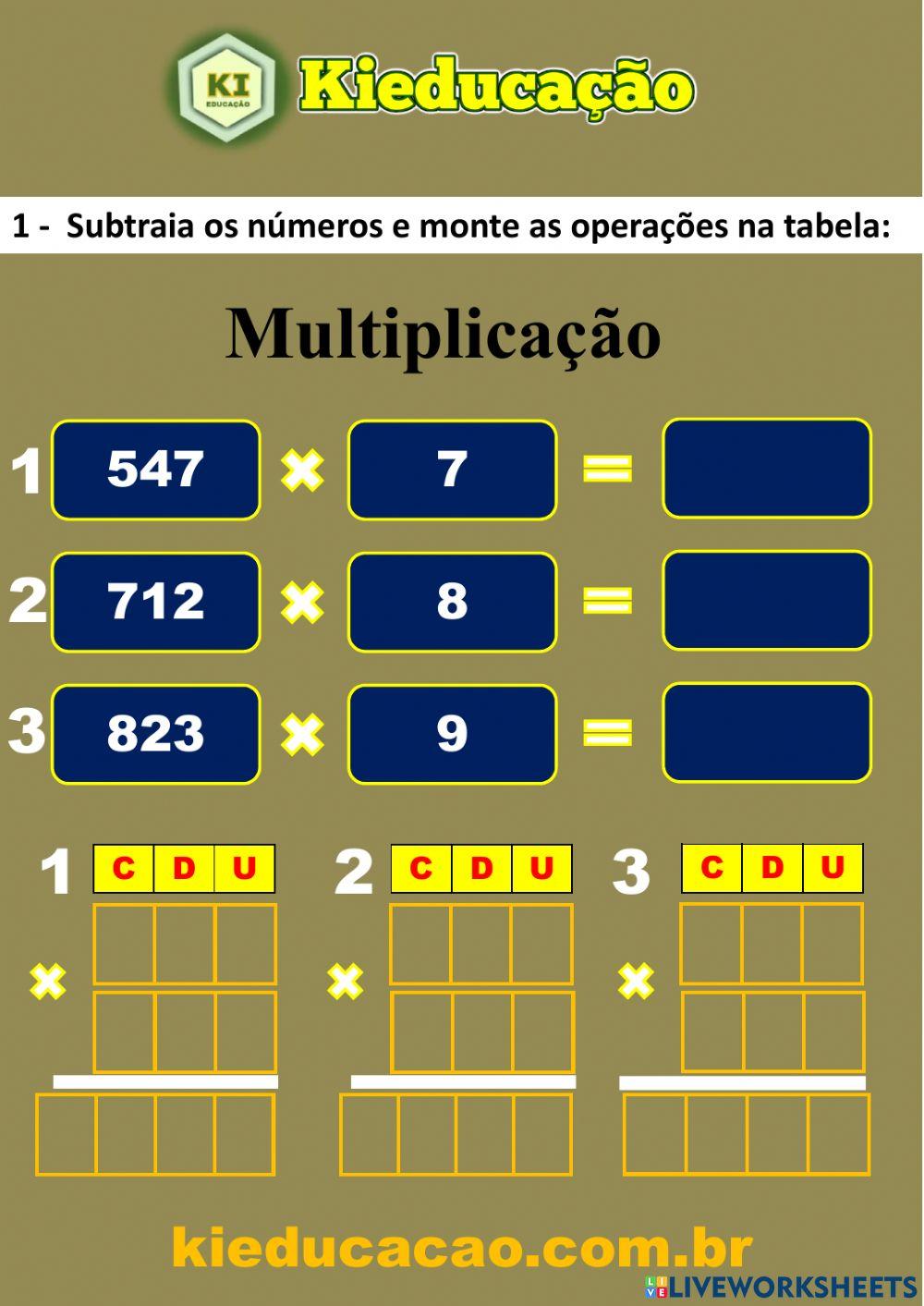 Multiplicação 3º Ano - 04