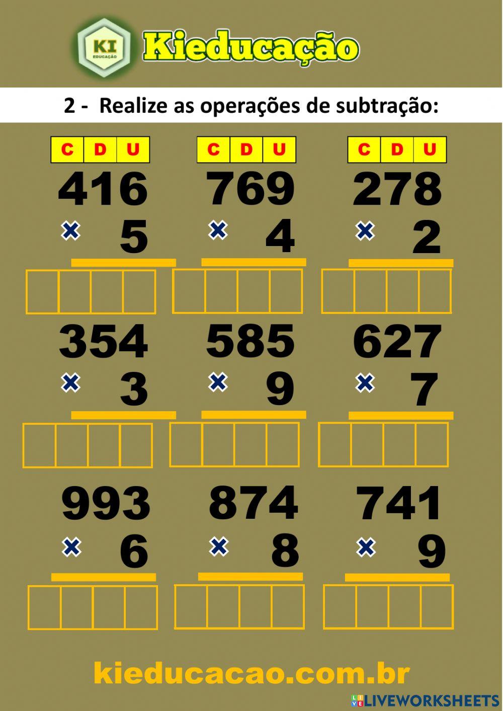 Multiplicação 3º Ano - 04