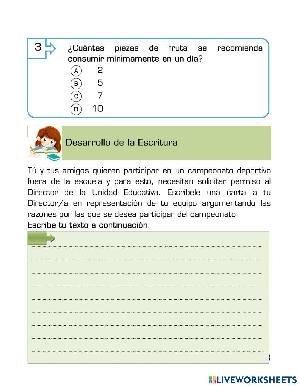 Valoracion 4to de primaria