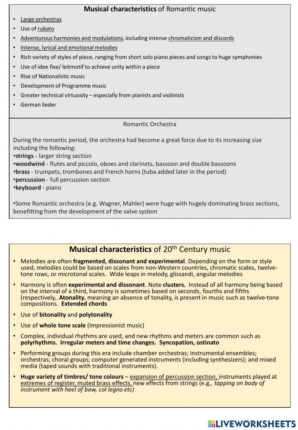 Adv Higher Music question 6 comparison