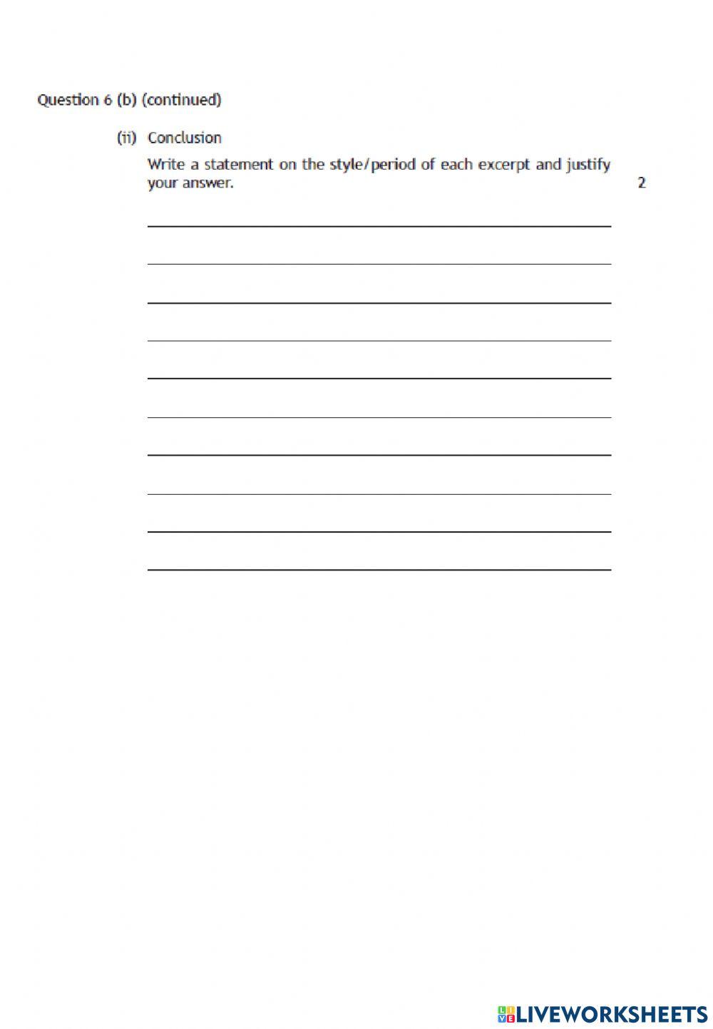 Adv Higher Music question 6 comparison