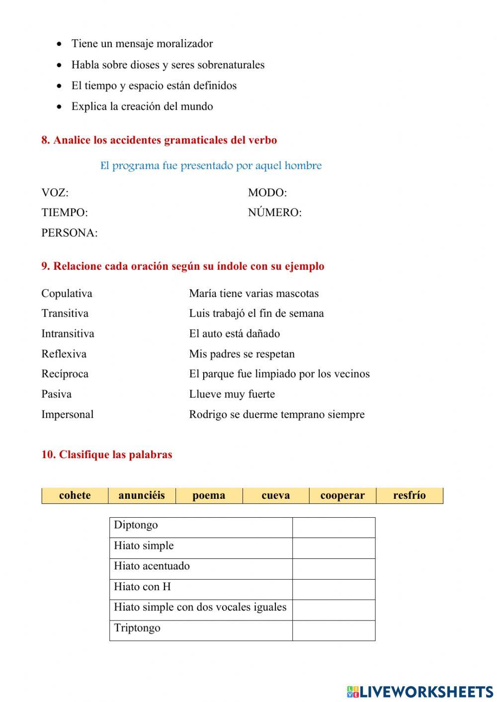Examen lengua 7mo 1q